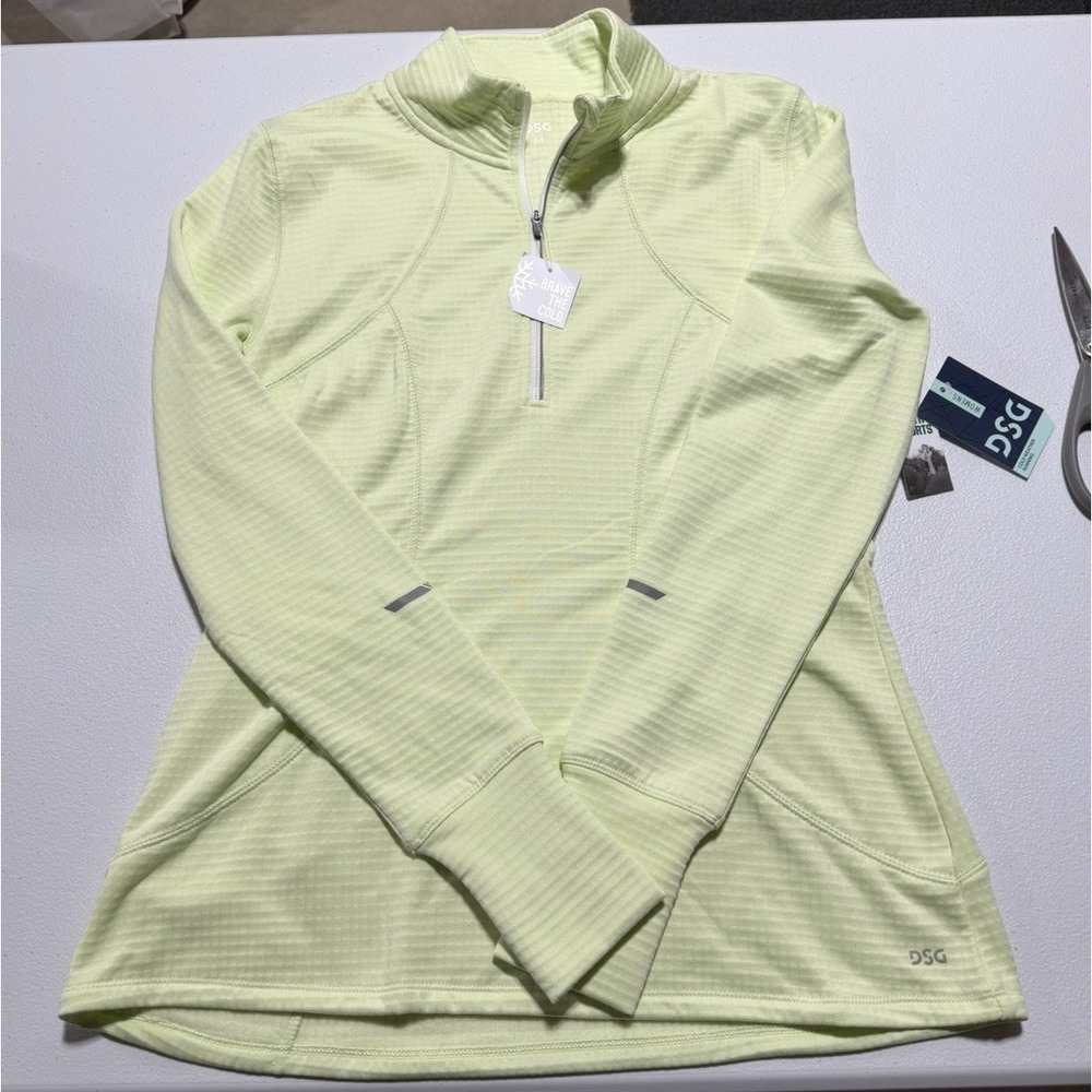 NWT DSG Run Grid 1/4 Zip Neon Green Lightweight Pullover Womens Cold Gear Sz M